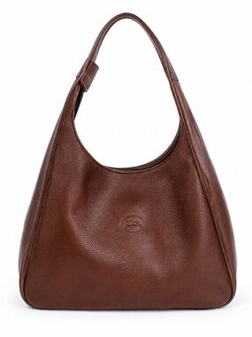 Longchamp Vintage Roseau Pebbled Leather Brown Hobo Purse
